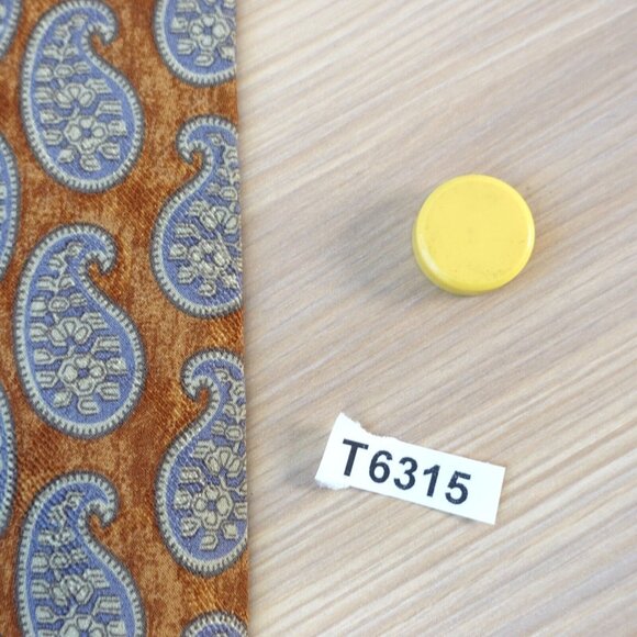 Giorgio Armani Neck Tie Mens Brown Paisley Silk Italian Teardrop Rusty ITALY - Picture 11 of 11